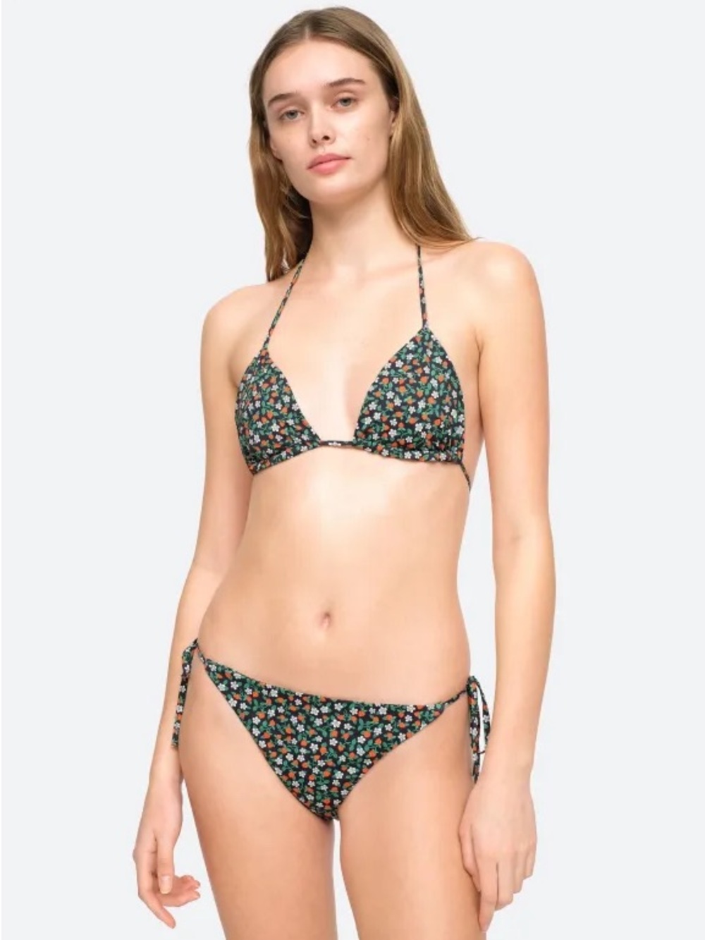 Rare Sea New York Lilly Strawberry Triangle Tie-Side Bikini| Liberty London
